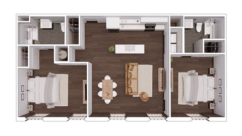 B2.7 Floor Plan at The Mill at Prattville, Prattville, 36067